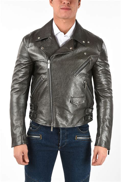 giubbotto pelle dior|Giacca biker Pelle di capra nera .